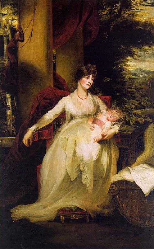 John Hoppner Lady Caroline Capel Holding her Daughter Harriet oil painting picture